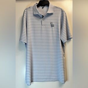 Peter Millar Crown Crafted Polo XL Striped Golf Shirt Valero Texas Open